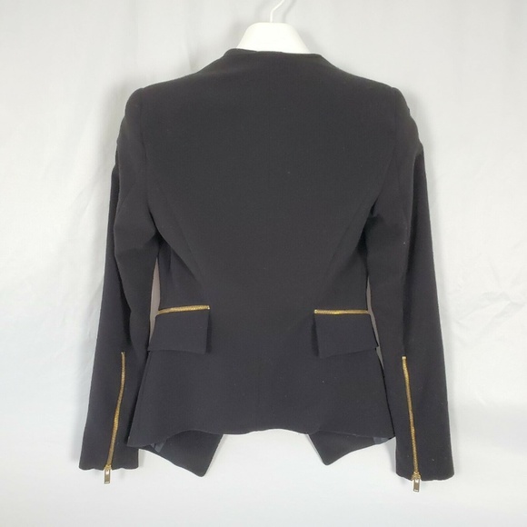 Zara Basic Blazer Jacket Moto Zippers W1331 - Picture 2 of 4